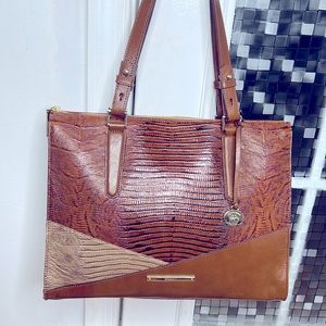 💕 Brahmin snakeskin leather x large work tote gorgeous 💕